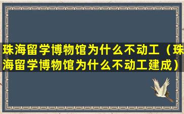 珠海留学博物馆为什么不动工（珠海留学博物馆为什么不动工建成）