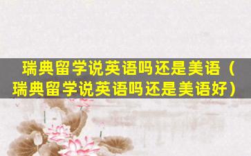 瑞典留学说英语吗还是美语（瑞典留学说英语吗还是美语好）