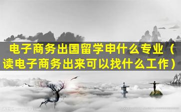 电子商务出国留学申什么专业（读电子商务出来可以找什么工作）