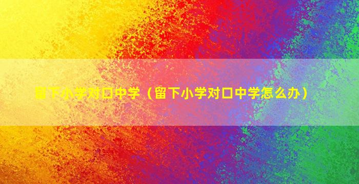 留下小学对口中学（留下小学对口中学怎么办）