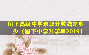 留下高级中学录取分数线是多少（留下中学升学率2019）
