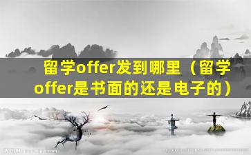 留学offer发到哪里（留学offer是书面的还是电子的）