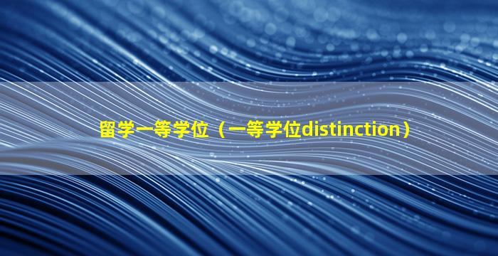 留学一等学位（一等学位distinction）