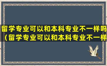 留学专业可以和本科专业不一样吗（留学专业可以和本科专业不一样吗为什么）