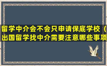 留学中介会不会只申请保底学校（出国留学找中介需要注意哪些事项）
