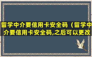 留学中介要信用卡安全码（留学中介要信用卡安全码,之后可以更改安全码吗）