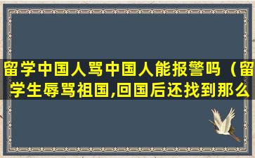 留学中国人骂中国人能报警吗（留学生辱骂祖国,回国后还找到那么好的工作）