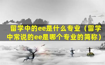 留学中的ee是什么专业（留学中常说的ee是哪个专业的简称）