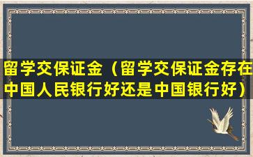 留学交保证金（留学交保证金存在中国人民银行好还是中国银行好）