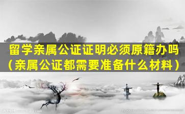 留学亲属公证证明必须原籍办吗（亲属公证都需要准备什么材料）