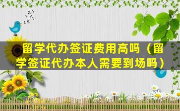 留学代办签证费用高吗（留学签证代办本人需要到场吗）