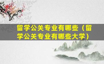 留学公关专业有哪些（留学公关专业有哪些大学）