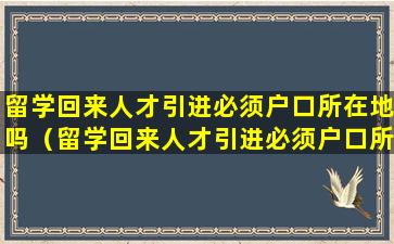 留学回来人才引进必须户口所在地吗（留学回来人才引进必须户口所在地吗怎么填）