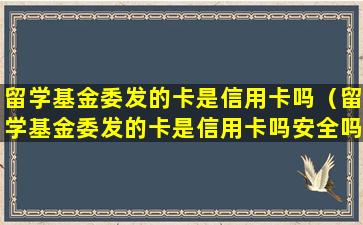 留学基金委发的卡是信用卡吗（留学基金委发的卡是信用卡吗安全吗）