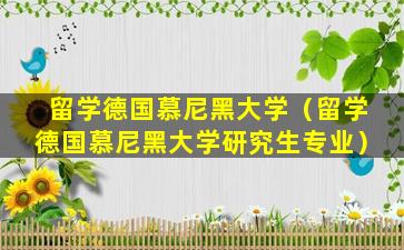 留学德国慕尼黑大学（留学德国慕尼黑大学研究生专业）