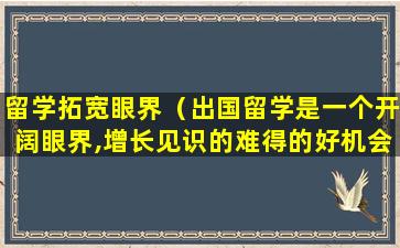 留学拓宽眼界（出国留学是一个开阔眼界,增长见识的难得的好机会）