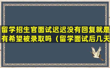 留学招生官面试迟迟没有回复就是有希望被录取吗（留学面试后几天收到offer）