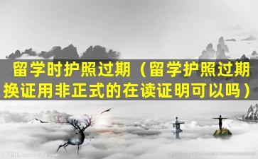 留学时护照过期（留学护照过期换证用非正式的在读证明可以吗）