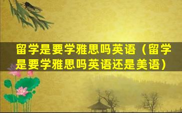 留学是要学雅思吗英语（留学是要学雅思吗英语还是美语）