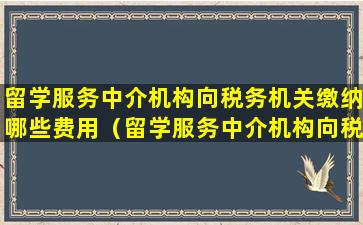 留学服务中介机构向税务机关缴纳哪些费用（留学服务中介机构向税务机关缴纳哪些费用和费用）
