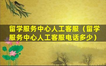 留学服务中心人工客服（留学服务中心人工客服电话多少）