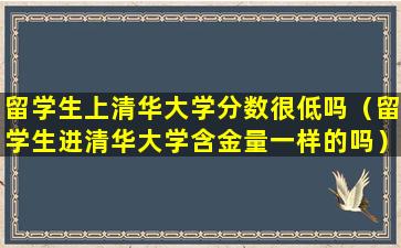 留学生上清华大学分数很低吗（留学生进清华大学含金量一样的吗）
