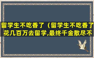留学生不吃香了（留学生不吃香了花几百万去留学,最终千金散尽不复来）