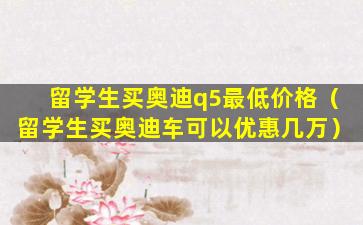 留学生买奥迪q5最低价格（留学生买奥迪车可以优惠几万）