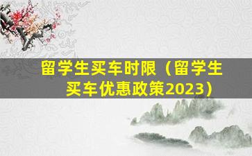 留学生买车时限（留学生买车优惠政策2023）