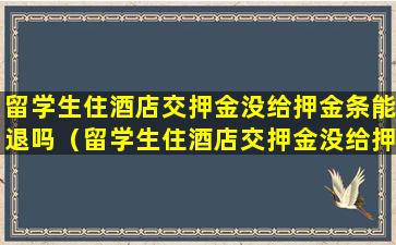 留学生住酒店交押金没给押金条能退吗（留学生住酒店交押金没给押金条能退吗怎么办）