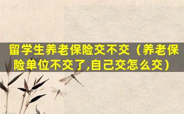 留学生养老保险交不交（养老保险单位不交了,自己交怎么交）