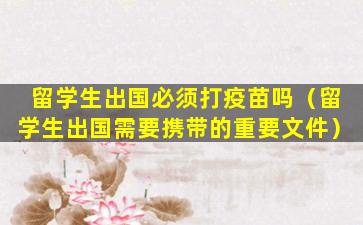 留学生出国必须打疫苗吗（留学生出国需要携带的重要文件）
