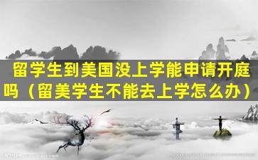 留学生到美国没上学能申请开庭吗（留美学生不能去上学怎么办）