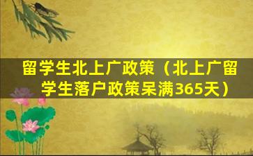 留学生北上广政策（北上广留学生落户政策呆满365天）