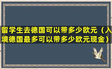 留学生去德国可以带多少欧元（入境德国最多可以带多少欧元现金）