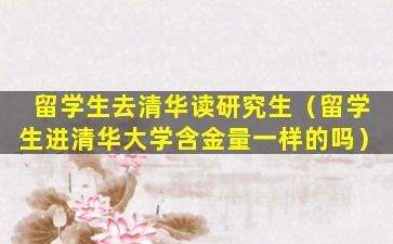 留学生去清华读研究生（留学生进清华大学含金量一样的吗）