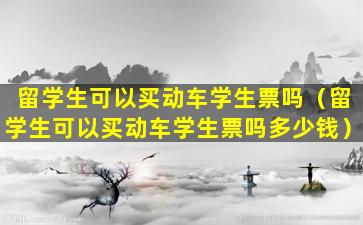 留学生可以买动车学生票吗（留学生可以买动车学生票吗多少钱）