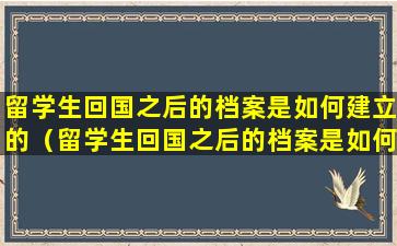 留学生回国之后的档案是如何建立的（留学生回国之后的档案是如何建立的呢）