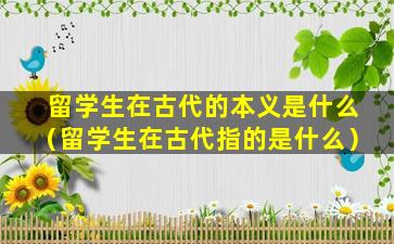 留学生在古代的本义是什么（留学生在古代指的是什么）