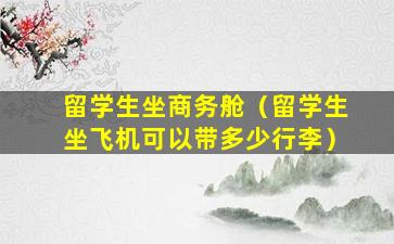 留学生坐商务舱（留学生坐飞机可以带多少行李）