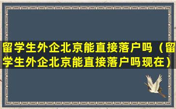 留学生外企北京能直接落户吗（留学生外企北京能直接落户吗现在）