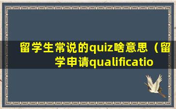 留学生常说的quiz啥意思（留学申请qualification）