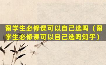 留学生必修课可以自己选吗（留学生必修课可以自己选吗知乎）
