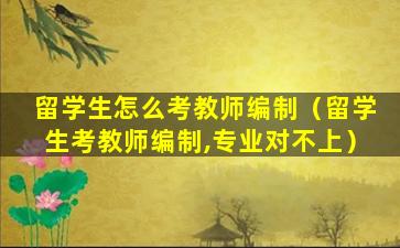 留学生怎么考教师编制（留学生考教师编制,专业对不上）