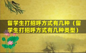 留学生打招呼方式有几种（留学生打招呼方式有几种类型）