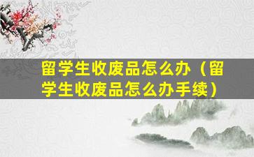 留学生收废品怎么办（留学生收废品怎么办手续）