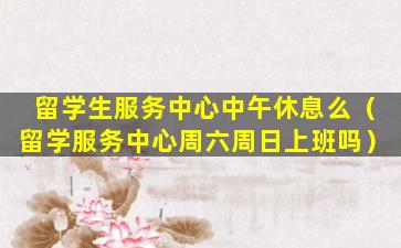 留学生服务中心中午休息么（留学服务中心周六周日上班吗）