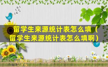 留学生来源统计表怎么填（留学生来源统计表怎么填啊）