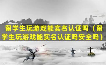 留学生玩游戏能实名认证吗（留学生玩游戏能实名认证吗安全吗）