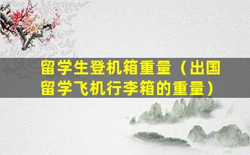 留学生登机箱重量（出国留学飞机行李箱的重量）